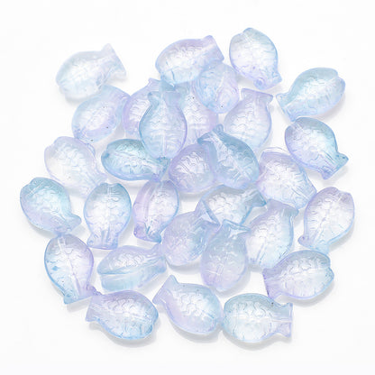 Electroplated Small Fish Glass Beads 10x14mm Translucent 30pcs 30
