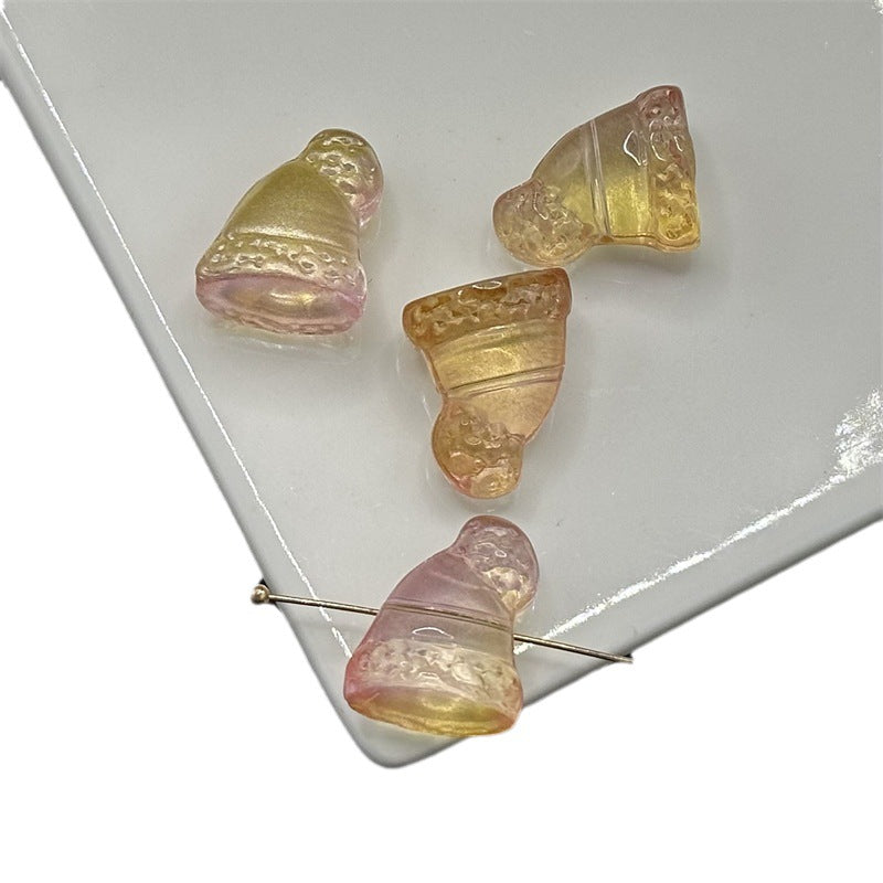 Transparent Christmas Cap Glass Beads 14x17mm Multicolor 100pcs 5