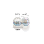 Glass Smooth Spacer Beads 8mm 10mm Large Hole Electroplated 50pcs 2