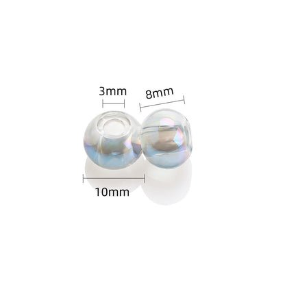 Glass Smooth Spacer Beads 8mm 10mm Large Hole Electroplated 50pcs 2