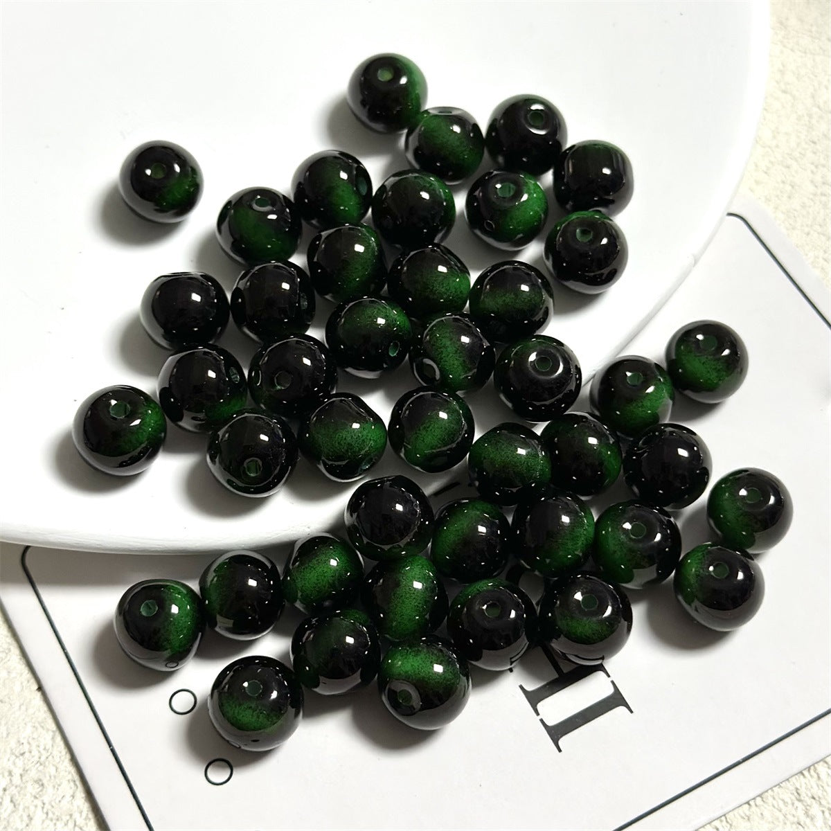 Antique Round Glass Beads 10mm Imitation Tigers Eye Gradient 40pcs 3