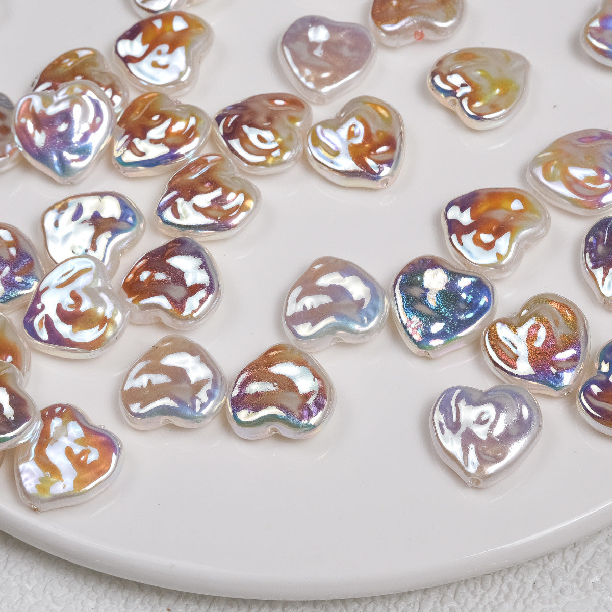 Baroque Irregular Heart Acrylic Beads 14mm Imitation Pearl 20pcs 3
