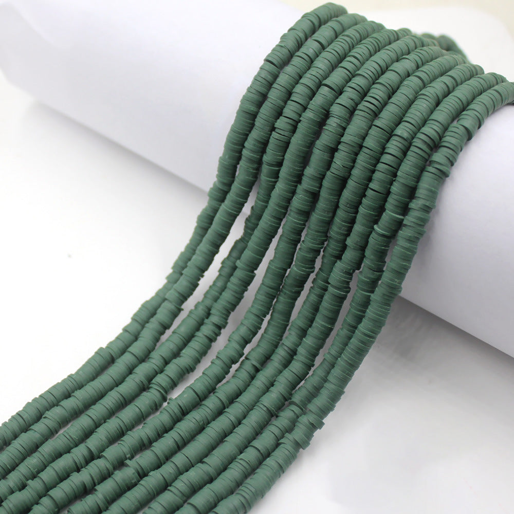 Flat Clay Beads 6mm Solid Color Polymer Spacer Discs 10strands 45