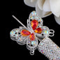 Double Sided Butterfly Rhinestone Beads 34mm Iridescent Alloy 2pcs 9