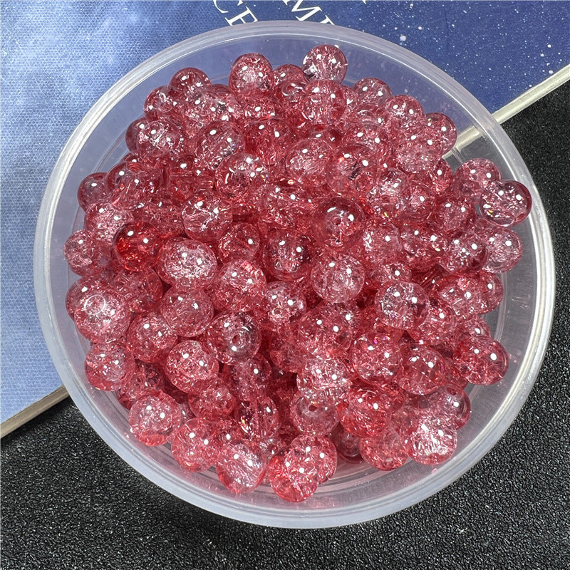 Crackle Flower Glass Beads 8mm Soft Purple Blue Gradient 3 Strands 13