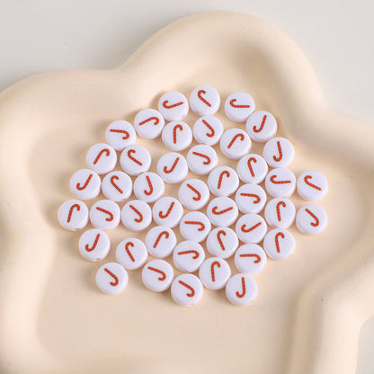 Christmas Theme Flat Acrylic Beads 5x10mm Santa Gift Printed 100pcs 10