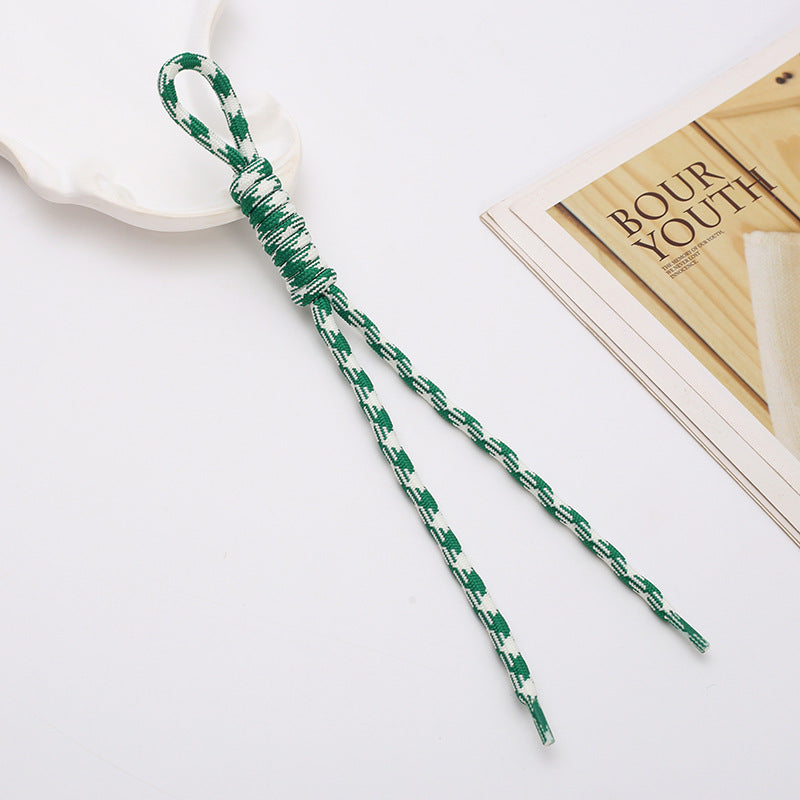 Two Tone Braided Rope Crochet Keychain Fabric Slim Durable 8pcs 6