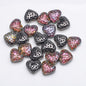 Electroplated Heart Glass Beads 13x15mm Peach Metallic 20pcs 8