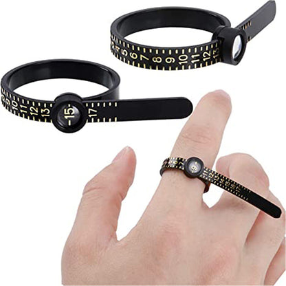 Plastic Finger Measure Belts with Magnifying Glass US Size 1-17 2pcs 2