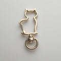 Zinc Alloy Kitten Shaped Colorful Buckle Keychain Clasps 20pcs 37mm 5
