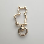 Zinc Alloy Kitten Shaped Colorful Buckle Keychain Clasps 20pcs 37mm 5