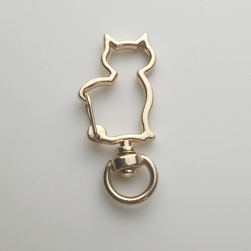 Zinc Alloy Kitten Shaped Colorful Buckle Keychain Clasps 20pcs 37mm 5