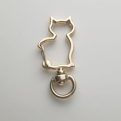Zinc Alloy Kitten Shaped Colorful Buckle Keychain Clasps 20pcs 37mm 5