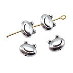 Smiling Frog Metal Beads 10mm Antique Silver Tone Zinc Alloy 40pcs 3