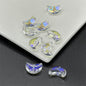 Moon Crescent Transparent Glass Beads 9x14mm Pastel Mixed 100pcs 2