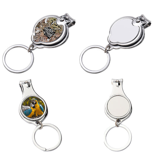 Stainless Steel Nail Clipper Keychain Sublimation Customizable