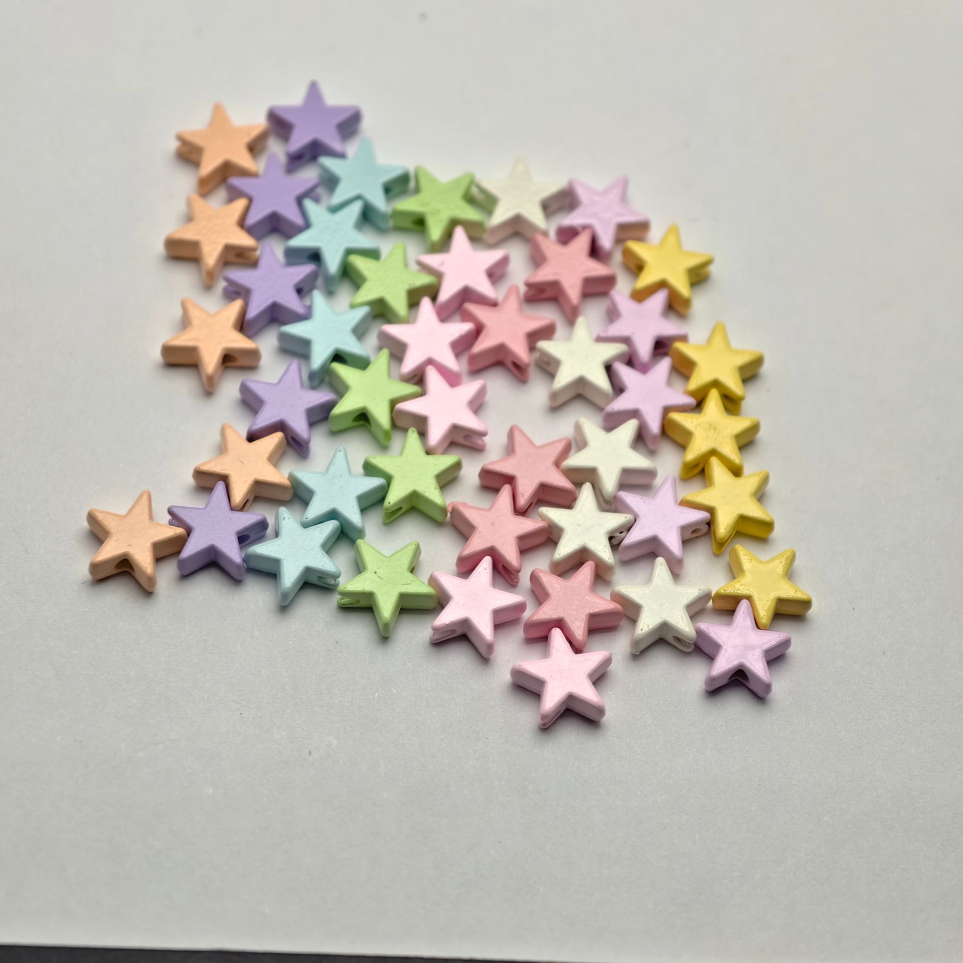 Star Metal Beads 10mm Smooth Painted Pastel Colors 20pcs 2