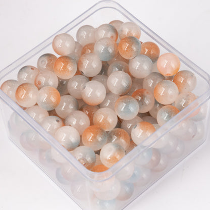 Crackle Round Glass Beads 10mm Dual Color Gradient Mix 50pcs 3