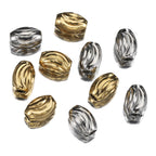 Stainless Steel Oval Metal Beads 3x5mm 5x7mm Curved Arc 20pcs