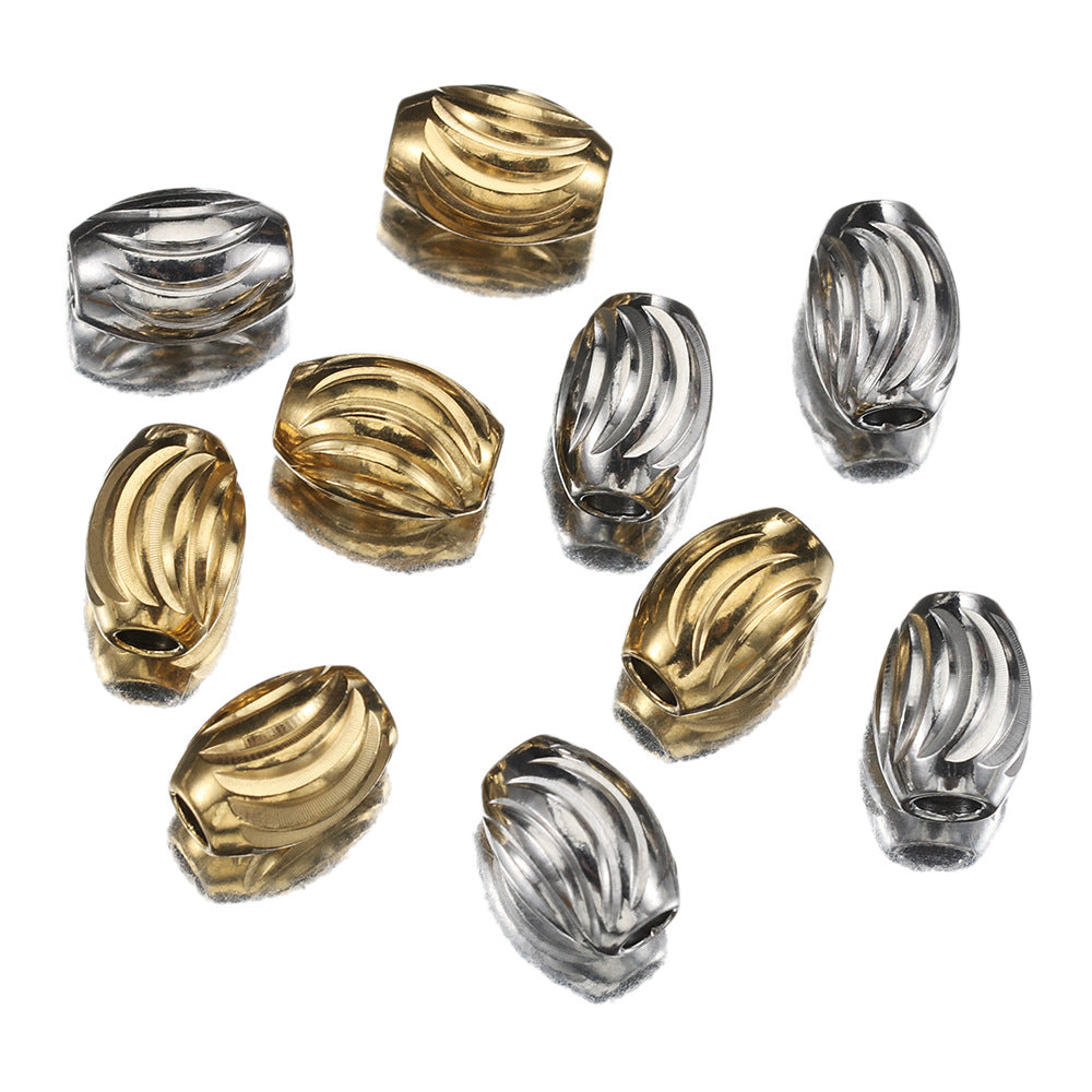 Stainless Steel Oval Metal Beads 3x5mm 5x7mm Curved Arc 20pcs