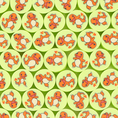 Flat Clay Beads 9mm Pokemon Series Colorful Character Faces 100pcs 14