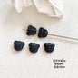 Baking Painted Black and White Metal Beads Quirky Shapes 10pcs 13