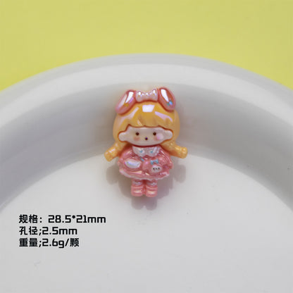 Plating Sanrio Resin Beads Glossy Pretty Girl Series 10pcs 7