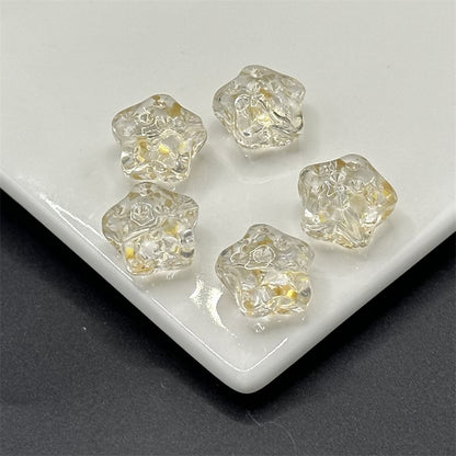 Meteor Crater Five-Pointed Star Glass Beads 14mm Transparent 100pcs 8