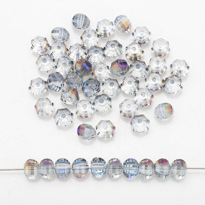 Glass Faceted Spacer Beads 8mm Plating Metallic Color 60pcs 16
