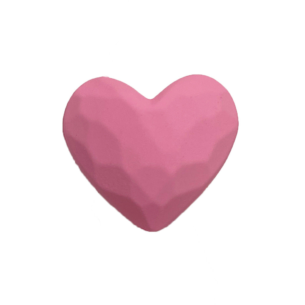 Rubberized Spray Painted Faceted Heart Acrylic Beads 19mm 50pcs 5