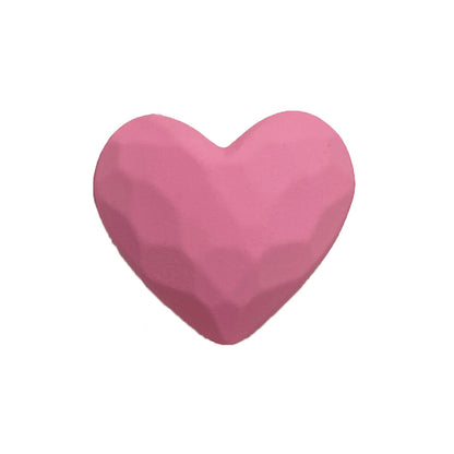 Rubberized Spray Painted Faceted Heart Acrylic Beads 19mm 50pcs 5