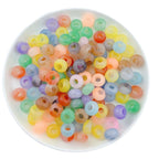 Acrylic Flat Round Spacer Beads 14mm Large Hole Dual Color Crackle 60pcs 5