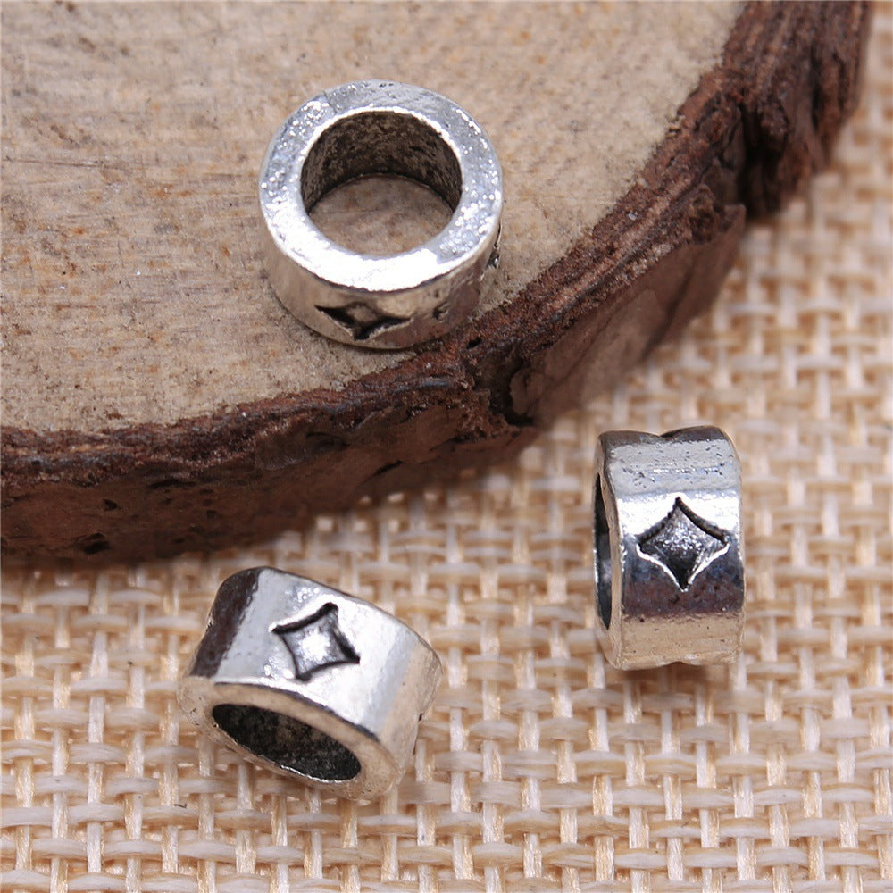Alloy Star Spacer Beads 9mm Large Hole 100pcs 2