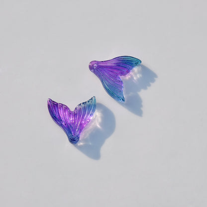 Czech Glass Beads Fish Tail 20mm Pastel Colors 10pcs 9