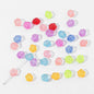 Transparent Chubby Five-Petal Flower Acrylic Beads 15mm Colorful 20pcs 14