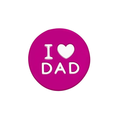 Silicone Focal Beads I Love Dad Embossed Text Solid Color 20pcs 12