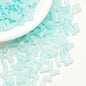 Bamboo Frosted Glass Beads 6x12mm Pastel Matte Finish 50pcs 14