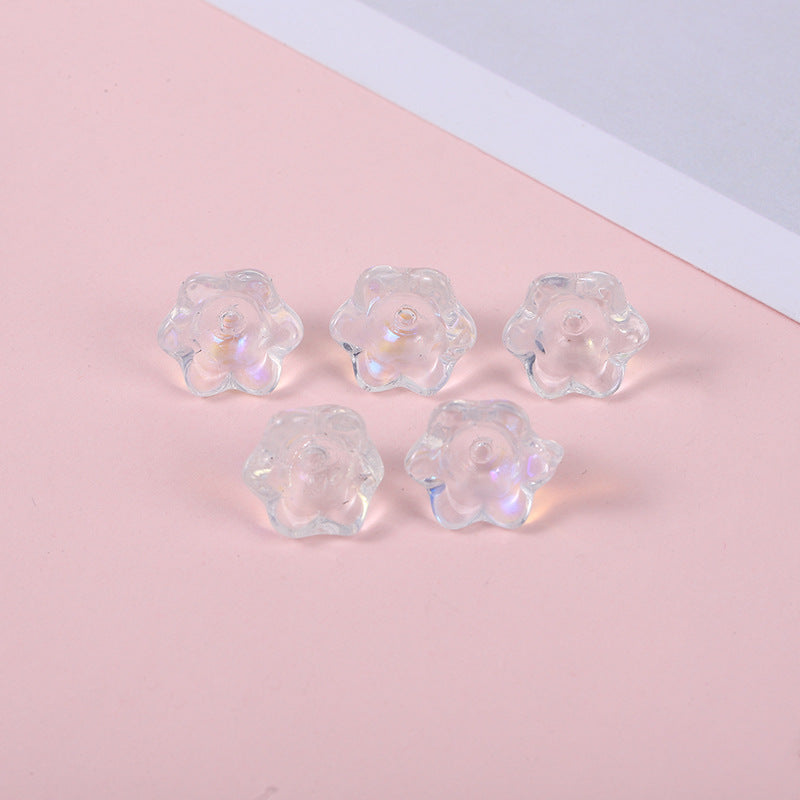 Czech Glass Beads Lily Orchid 10mm Transparent Mixed Colors 100pcs 11
