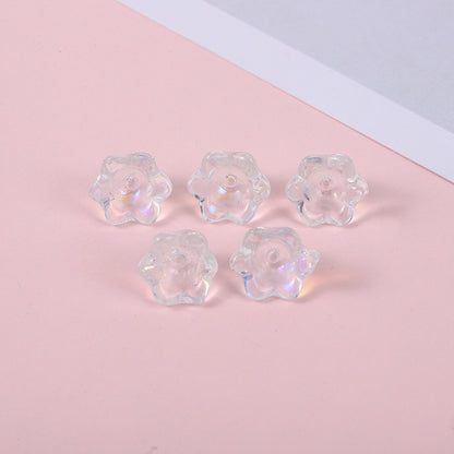 Czech Glass Beads Lily Orchid 10mm Transparent Mixed Colors 100pcs 11