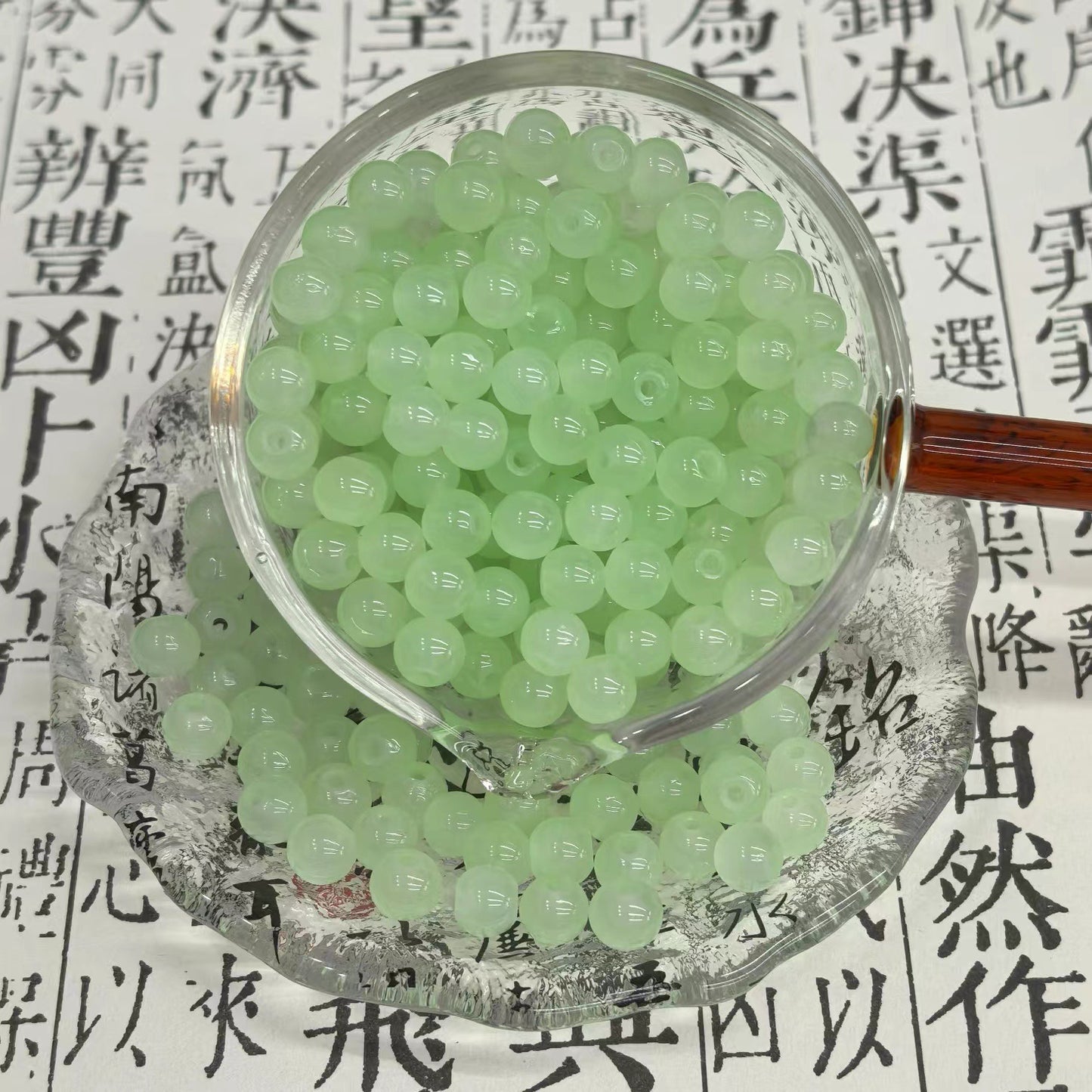 Transparent Round Glass Beads 8mm Vibrant Colors 50pcs 11