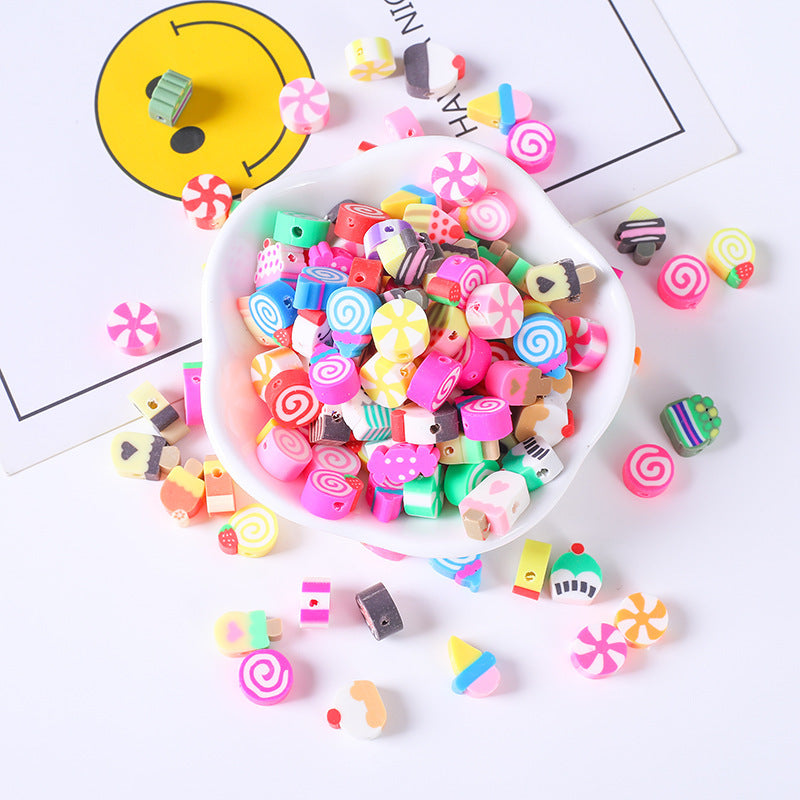 Flat Clay Beads 10mm Color Fruit Cartoon Mixed Design 1000pcs 4