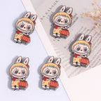 Lantern Metal Beads 24mm Colorful Enamel Bunny Holding 10pcs 6