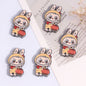 Lantern Metal Beads 24mm Colorful Enamel Bunny Holding 10pcs 6