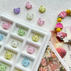 Bear Head Metal Beads 12mm Pastel Painted Chubby Style 10pcs 3