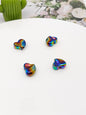 Plating Irregular Heart Acrylic Beads 17x20mm Colorful Mixed 100pcs 14