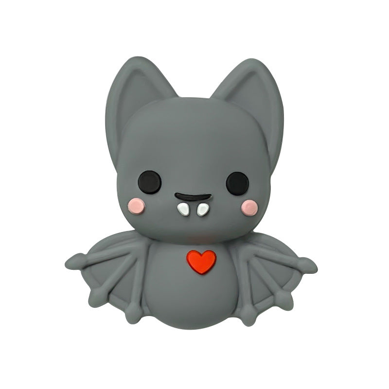 Silicone 3D Focal Beads Bat Rosy Cheeks Red Heart 20pcs 6