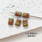 Baking Painted Potato Chips Card Metal Beads 2mm Hole 20pcs 28