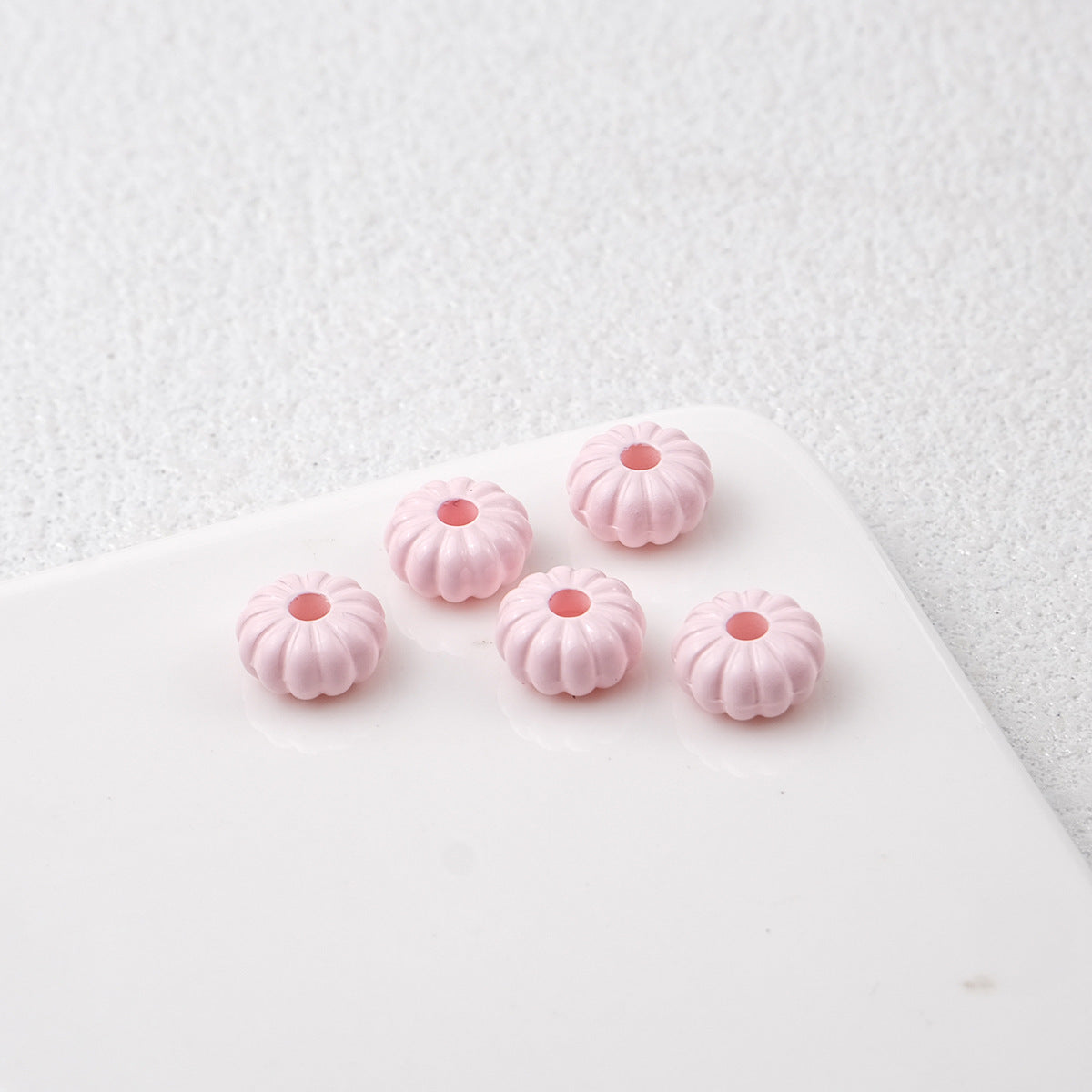Acrylic Pumpkin Spacer Beads 8mm Striped 50pcs 21