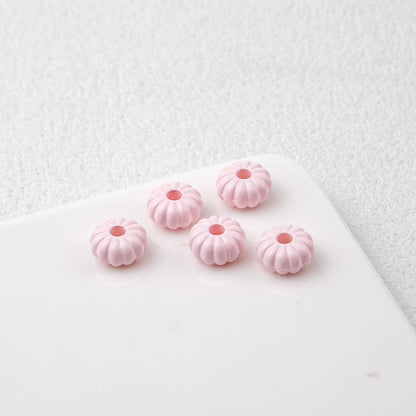 Acrylic Pumpkin Spacer Beads 8mm Striped 50pcs 21