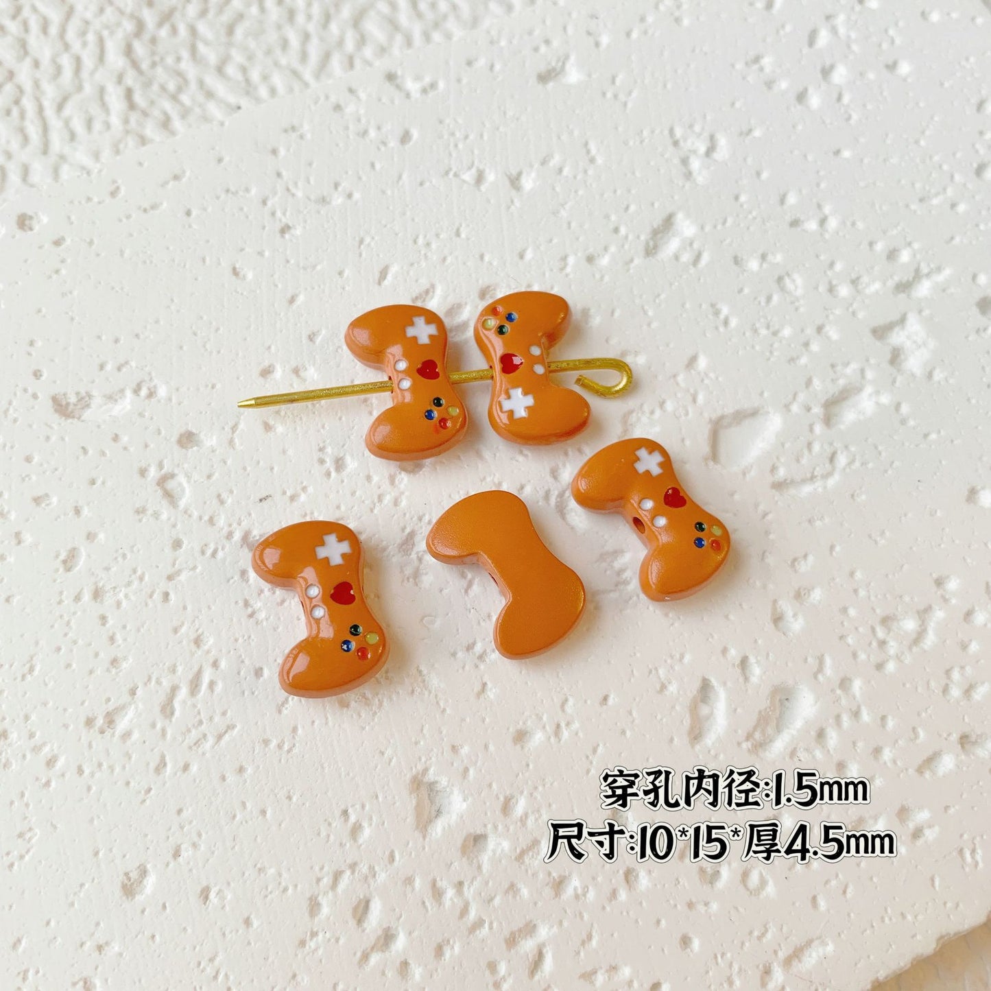Teddy Bear and Game Controller Metal Beads Painted Alloy 10pcs 24